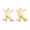 PVD Vacuum Plating  304 Stainless Steel Charms, Laser Cut, Alphabet, Golden, Letter.K, 12x10x0.8mm, Hole: 1mm