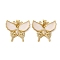 Brass Micro Pave Cubic Zirconia Pendants, Butterfly, with Enamel, Cadmium Free & Lead Free, Rack Plating, Long-Lasting Plated, Real 18K Gold Plated, 23x26x3mm, Hole: 3.5x4mm