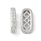 Brass Micro Pave Clear Cubic Zirconia Spacer Bars, Cadmium Free & Nickel Free & Lead Free, Oval, 3-Hole, Real Platinum Plated, 13.5x6.5x2.5mm, Hole: 1.2mm