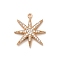 Rack Plating Brass Micro Pave Clear Cubic Zirconia Pendants, Long-Lasting Plated, Lead Free & Cadmium Free, Star Charms, Rose Gold, 22x19.5x3mm, Hole: 1.2mm