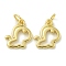 Rack Plating Brass Pendants, with Jump Rings, Long-Lasting Plated, Lead Free & Cadmium Free, Zodiac Charm, Horse, 12.8x11x1.5mm, Hole: 3.5mm