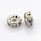 316 Surgical Stainless Steel Crystal Rhinestone Spacer Beads, Straight Edge, Rondelle, Stainless Steel Color, 8x4mm, Hole: 2mm