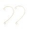 Ion Plating(IP) 316 Stainless Steel Ear Cuff Findings, Climber Wrap Around Non Piercing Earring Findings with 2 Loop, Golden, 59x37x0.5mm, Hole: 4mm