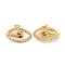 Brass Micro Pave Cubic Zirconia Pendants, Cadmium Free & Lead Free, with Jump Ring, Snake & Eye Charms, Golden, Clear, 17x25x5mm, Hole: 3mm