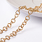 Ion Plating(IP) 304 Stainless Steel Rolo Chains, Belcher Chain, Unwelded, with Spool, Real 18K Gold Plated, 5x0.8mm, about 32.8 Feet(10m)/roll
