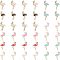 72Pcs 9 Styles Alloy Enamel Pendants, Light Gold, Flamingo Shape, Mixed Color, 25.5~29.5x15~16x2~3mm, Hole: 1.6mm, 8pcs/style