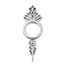 304 Stainless Stee Locket Pendants, with Glass, Flower Charm, Stainless Steel Color, 69.5x24.5x6mm, Hole: 2.5mm