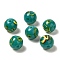 Handmade Lampwork Beads, Round, Dark Cyan, 15.5~16mm, Hole: 3mm