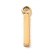 304 Stainless Steel Charms, Rectangle Charm, Real 14K Gold Plated, 10x2x1.5mm, Hole: 1.5mm