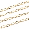 Brass Dapped Chains, with Spool, Long-lasting Plated, Unwelded, Textured, Golden, 6.5x3x0.5mm, about 32.8 Feet(10m)/roll