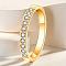 Stainless Steel and Crystal Rhinestone Finger Rings for Women, Golden, US Size 8(18.1mm)