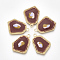 Smooth Surface Alloy Enamel Pendants, Polygon, Matte Gold Color, Dark Red, 31x22.5x2mm, Hole: 2mm
