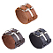 3Pcs 3 Colors Imitation Leather Cord Bracelet, with Alloy Clasps, Mixed Color, 11-3/8 inch(28.8cm), 1pc/color