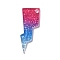 Printed Acrylic Pendants with Glitter Powder, Lightning, Deep Pink, 39x15x2mm, Hole: 3mm