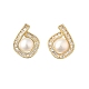 Серьги-гвоздики из латуни и стекла EJEW-P302-03G-4