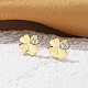 Серьги-гвоздики из латуни в форме клевера EJEW-R016-20G-4
