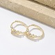 Серьги-кольца из латуни с прозрачным фианитом EJEW-Q014-14G-4