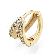 Двойные серьги-кольца из прозрачного кубического циркония EJEW-C048-04G