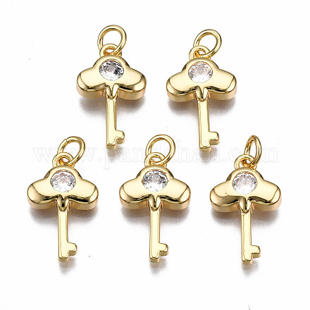 Латунные микропаве прозрачные подвески с фианитом KK-Q277-056-NF-1