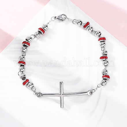 201 браслет из звеньев цепи из нержавеющей стали BJEW-A032-01P-03-1