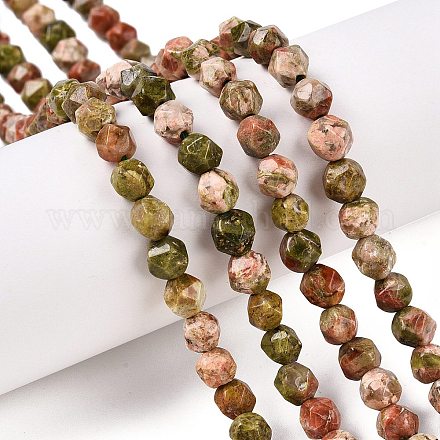 Природные Unakite бисер нитей G-T138-223-1
