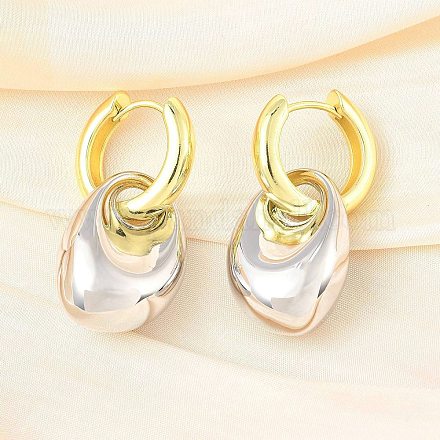 Серьги-кольца из латуни для женщин EJEW-U057-06B-04GP-1