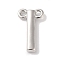 Rack Plating Brass Pendants, Long-Lasting Plated, Lead Free & Cadmium Free, Letter Charms, Platinum, Letter I, 11x6x2mm, Hole: 1mm