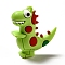 PVC Plastic Big Pendants, Dinosaur Charm, Lime, 52x51x20.5mm, Hole: 3mm