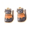 Rack Plating Alloy Pendants, with Enamel, Golden, Cat Charm, Slate Gray, 20x11.5x2.5mm, Hole: 1.5mm