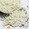 Macaron Color Opaque Frosted Glass Seed Beads, Peanut, Light Goldenrod Yellow, 6x3x3mm, Hole: 1.2mm, about 4000pcs/pound