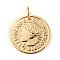 304 Stainless Steel Coin Pendants, Republique Francaise 1808, Golden, 20x1mm, Hole: 5mm