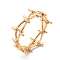 304 Stainless Steel Ring, Hollow, Barbed Wire Finger Ring, Golden, 9mm, Inner Diameter: 18mm