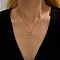 Real 18K Gold Plated 201 Stainless Steel Pendant Necklaces, Cubic Zirconia April Birthstone Necklace for Women, Flat Round, Clear, 18-1/8 inch(46cm)