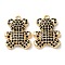 Brass Micro Pave Cubic Zirconia Pendants, Cadmium Free & Nickel Free & Lead Free, Bear, Real 18K Gold Plated, Black, 21x15x4.5mm, Hole: 1.8mm