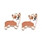 Alloy Enamel Pendants, Lead Free & Cadmium Free, Golden, Dog Charm, Sandy Brown, 22.5x19x1mm, Hole: 2mm