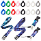 GORGECRAFT 16PCS 8 Colors Anti-Lost Silicone Rubber Rings with 2PCS Adjustable Polyester Necklace Straps Lanyard Pendant Set for 13mm Diameter Pens Protective Device Office Daily Sport Supplies
