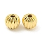Glass Beads, Cadmium Free & Nickel Free & Lead Free, Corrugated Round, Real 18K Gold Plated, 5mm, Hole: 1.4mm