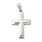 Non-Tarnish 304 Stainless Steel Pendants, Cross with Word Charms, Stainless Steel Color, 39x26x4.5mm, Hole: 9.5x5.5mm