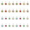 32Pcs 8 Colors Alloy Enamel Pendants, with Crystal Rhinestone, Smiling Sun Charms, Mixed Color, 22.5x13x2.5mm, Hole: 2mm, 4pcs/color