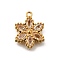 304 Stainless Steel Micro Pave Cubic Zirconia Pendants Charms, Flower, Ion Plating(IP), Real 18K Gold Plated, Clear, 15x11.5x2.5mm, Hole: 1.2mm
