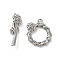 Brass Toggle Clasps, Flower, Cadmium Free & Nickel Free & Lead Free, Real Platinum Plated, Ring: 17.5x16.5x4mm, Hole: 1.6mm; Bar: 22x8x8mm, hole: 1.8mm