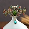 Alloy Rhinestone Claw Hair Clips, Hair Accessories for Women & Girls, Owl, Olivine, 55x68mm