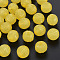 Imitation Jelly Acrylic Beads, Corrugated Beads, Round, Yellow, 14x13mm, Hole: 2.5mm, about 356pcs/500g