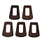 Natural Wenge Wood Pendants, Undyed, Hollow Trapezoid Charms, Coconut Brown, 48.5x35x3.5mm, Hole: 2mm