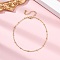 Brass Satellite Chains  Bracelets for Women, Cadmium Free & Lead Free, 901 Stainless Steel Clasp, Real 18K Gold Plated, 8-1/4 inch(21cm)