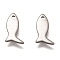 Non-Tarnish 304 Stainless Steel Charms, Fish, Stainless Steel Color, 11.5x6.5x1mm, Hole: 1.2mm
