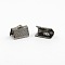 Iron Ribbon Crimp Ends, Gunmetal, about 7mm long, 10mm wide, hole: 2mm