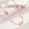 Fashionable Vintage Teardrop Imitation Pearl & Glass Sead Beaded Women's Long Necklaces, Pink