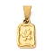 304 Stainless Steel Pendants for Necklaces, Rectangle with Buttrerfly Pattern Charms, Real 18K Gold Plated, 15x9x2mm, Hole: 6x3mm