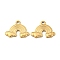304 Stainless Steel Pendants, Rainbow with Cloud Charm, Real 14K Gold Plated, 14x18.5x1.5mm, Hole: 1.6mm